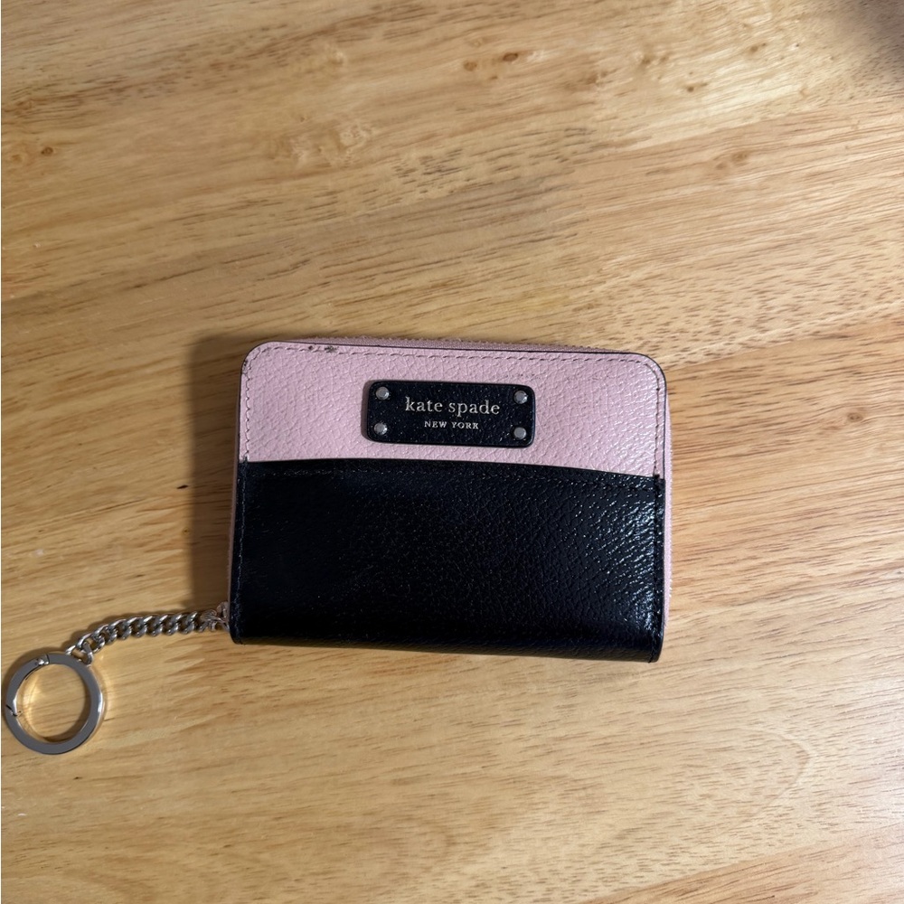 kate spade Pink and Black Card Holder Keychain